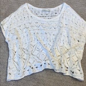 VINTAGE A&F crochet crop sweater